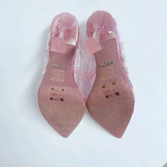 NWOT ALDO x Barbie Stessy Heels - Barbietessy Clear Embellished Stiletto Glitter - Picture 13 of 14